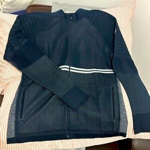 Men’s Smartwool Merino Navy Blue w/ Silver full zip wool jacket! NWOT! Size XL